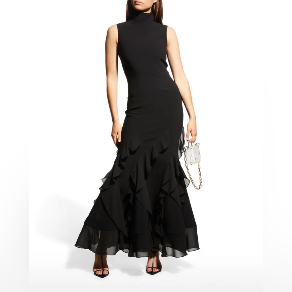 16 Arlington Lanao turtleneck ruffle gown
